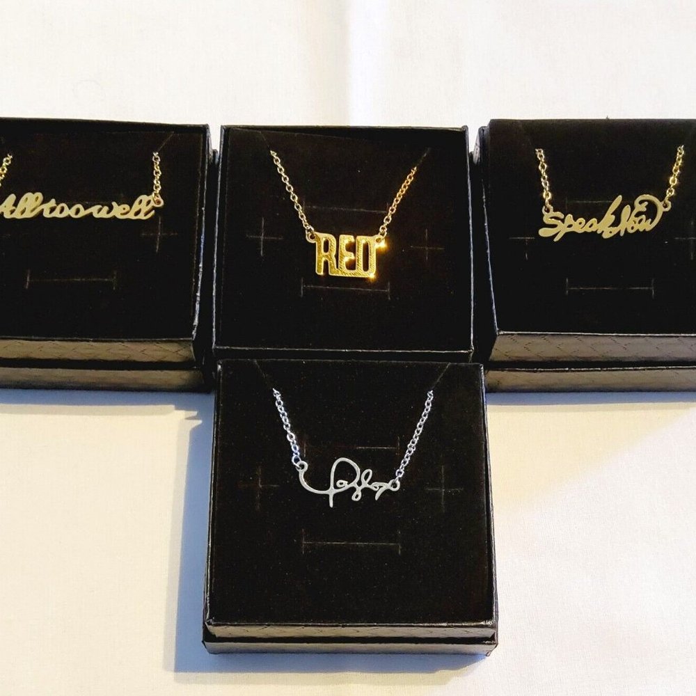 TS. Music Theme 17"Necklace Taylor,Red,Speaknow,Alltoowell, More Stainless Steel